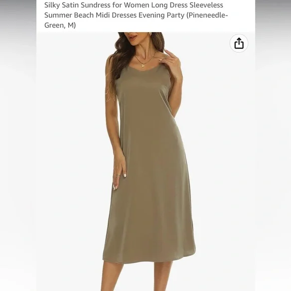 Amazon | Dresses | Nwot Satin Midi Dress | Poshmark